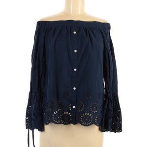 Anthropologie Isabella Sinclair Long Sleeve Blue Blouse